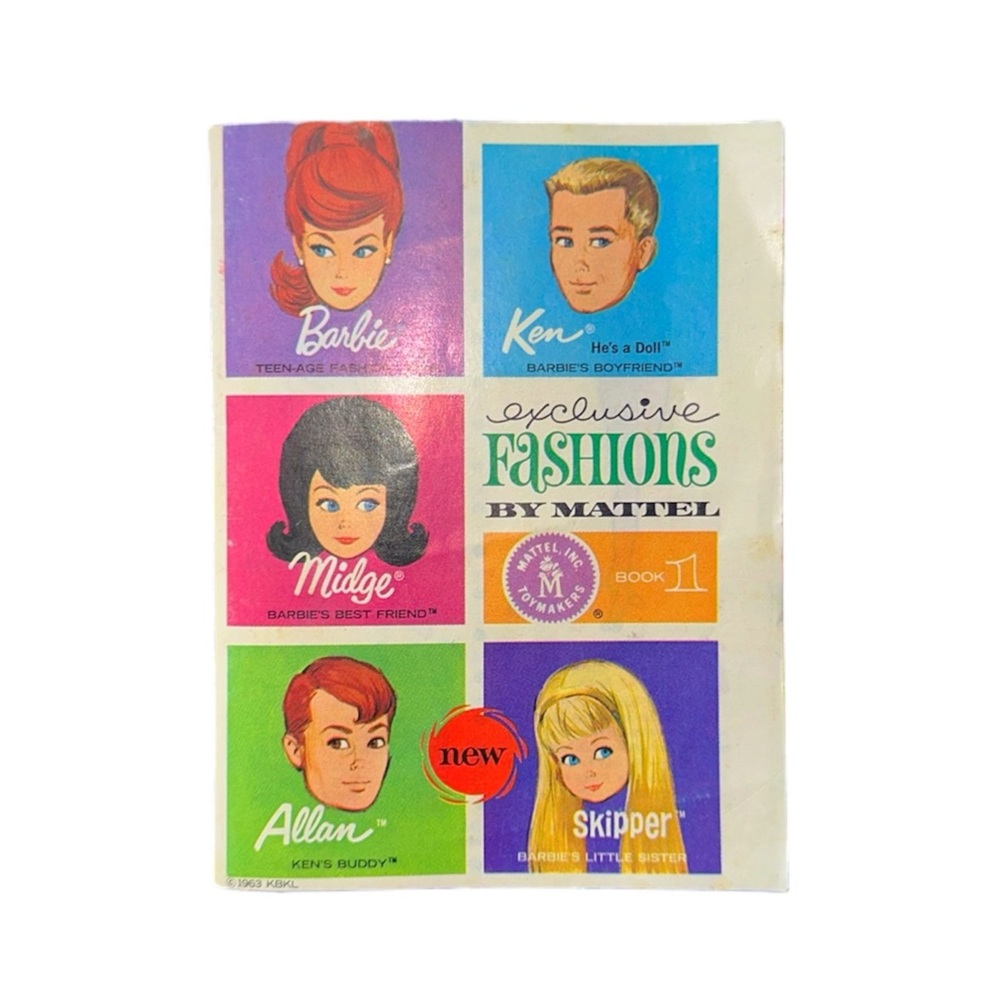 Vintage 1963 Mattel Barbie Ken Midge Allan and Skipper Exclusive Fashions Book 1